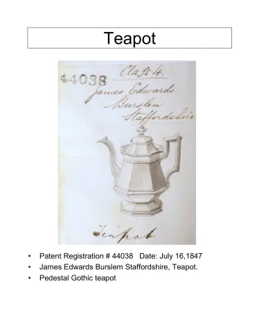 Teapot or Coffee Pot Base and Lid
