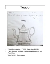 Teapot or Coffee Pot Base and Lid