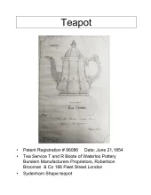 Teapot or Coffee Pot Base and Lid