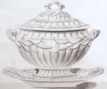 Ceres Shape_Elsmore & Forster_Sauce or Soup Tureen Base, Lid, and Underplate_KewDrw_008