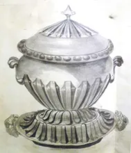 Florentine_C. & W. K. Harvey_Sauce or Soup Tureen Base, Lid, and Underplate_KewDrw_002