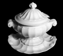 Fluted Double Swirl | James Edwards | Sauce or Soup Tureen Base, Lid, and Underplate | Item | 001