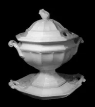 Grape Octagon | Barrow & Co. | Sauce or Soup Tureen Base, Lid, and Underplate | Item | 001