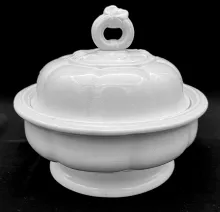 Havelock Shape_Holland & Green (Late Harvey)_Butter Dish with Base, Lid, and Insert_Item_001