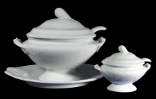 Lily of the Valley | James Edwards & Son | Sauce or Soup Tureen Base, Lid, Underplate, and Ladle | Collection | 001