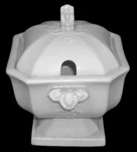 Square Flower | James Edwards | Sauce or Soup Tureen Base and Lid | Item | 002