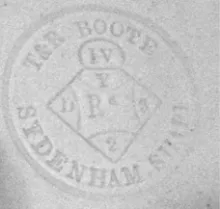 Sydenham Shape | T. & R. Boote | Butter Dish Base | Mark | 002